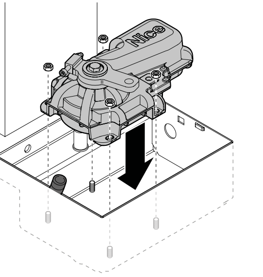 L-FAB – fixarea motorului în cutia de fundație