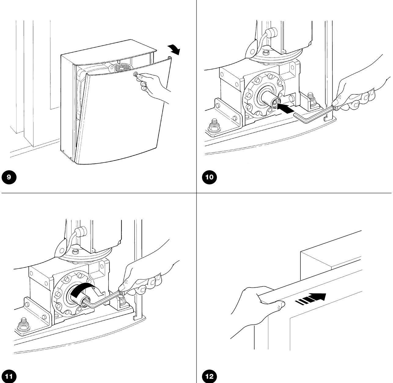 TUB3500 – deschiderea ușii, decuplarea transmisiei și deplasarea manuală TUB3500 – deschiderea ușii, decuplarea transmisiei și deplasarea manuală