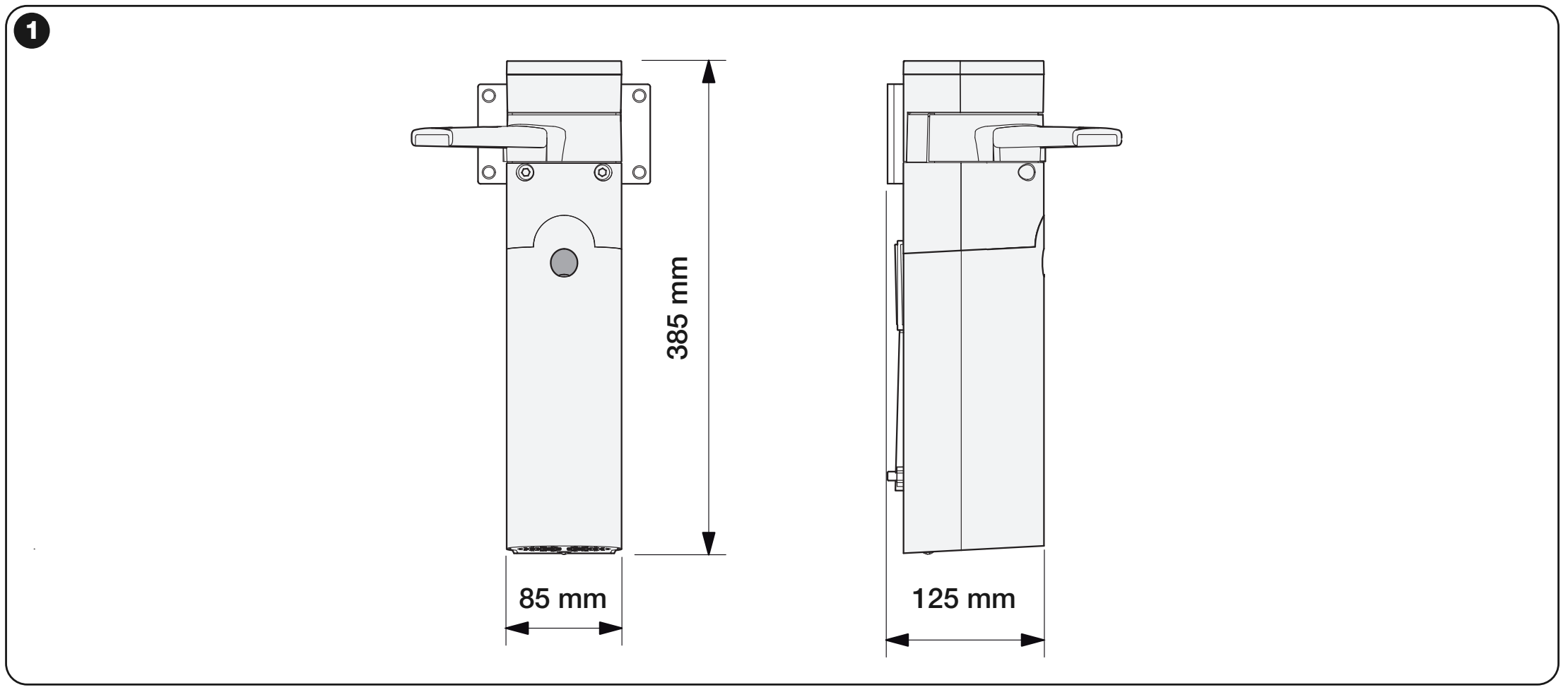 Dimensiunile motorului NICE WALKY WL1024