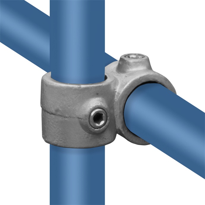 Conector zincat pentru țevi de 48,3 mm, formă de cruce continuă