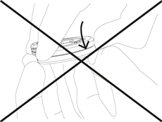 4. Nu apăsați pe partea superioară a carcasei