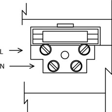 Schema de conectare a alimentării automatizării NICE Moonclever MCMC424L - fază și conductor neutru