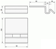 Dimensiunile opritorului încuietorii electrice NICE PLA10