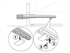 Montarea motorizării NICE Toona pe suportul frontal