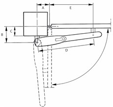 Schemă de deschidere spre interior pentru automatizarea NICE Wingo