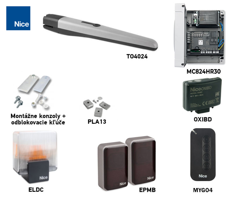 Kit de automatizare NICE Toona 4 TO4024 cu accesorii