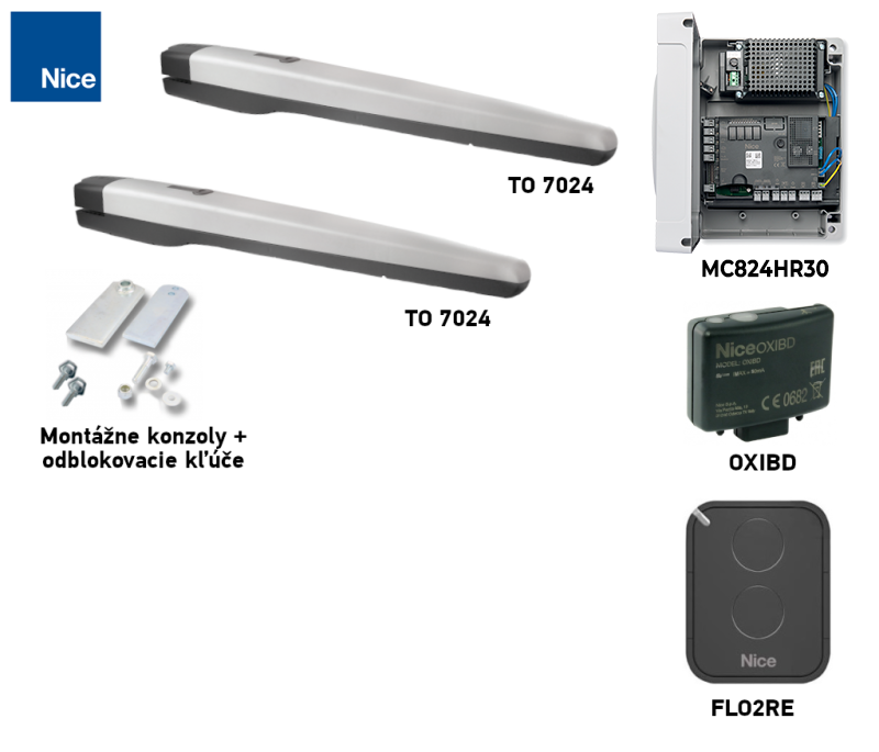 Set NICE Toona TO7024 pentru poartă cu două canaturi