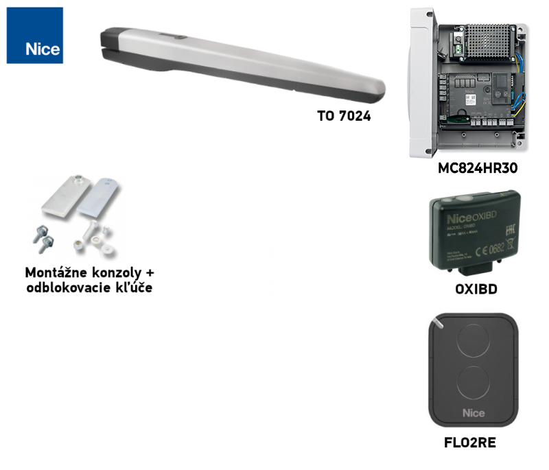 Set NICE Toona TO7024 pentru poartă cu un singur canat