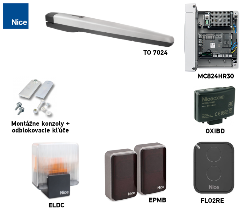 Kit de automatizare NICE Toona 7 TO7024 cu accesorii