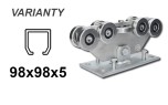 Cărucior cu 9 role pentru profil C 98 × 98 × 5 mm